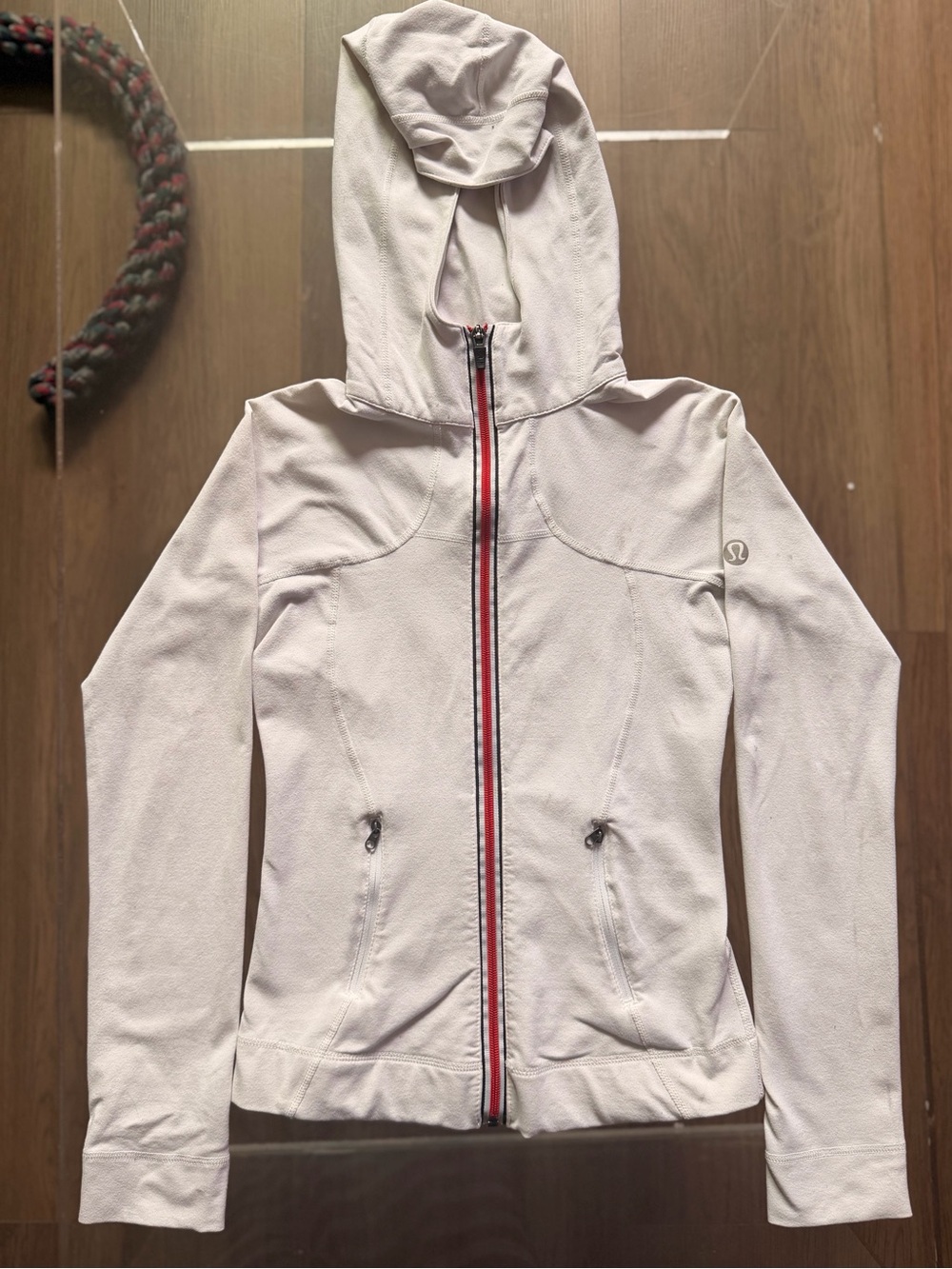 lululemon athletica Light Pink Hooded Zip-Up Jacket with Contrast Trim